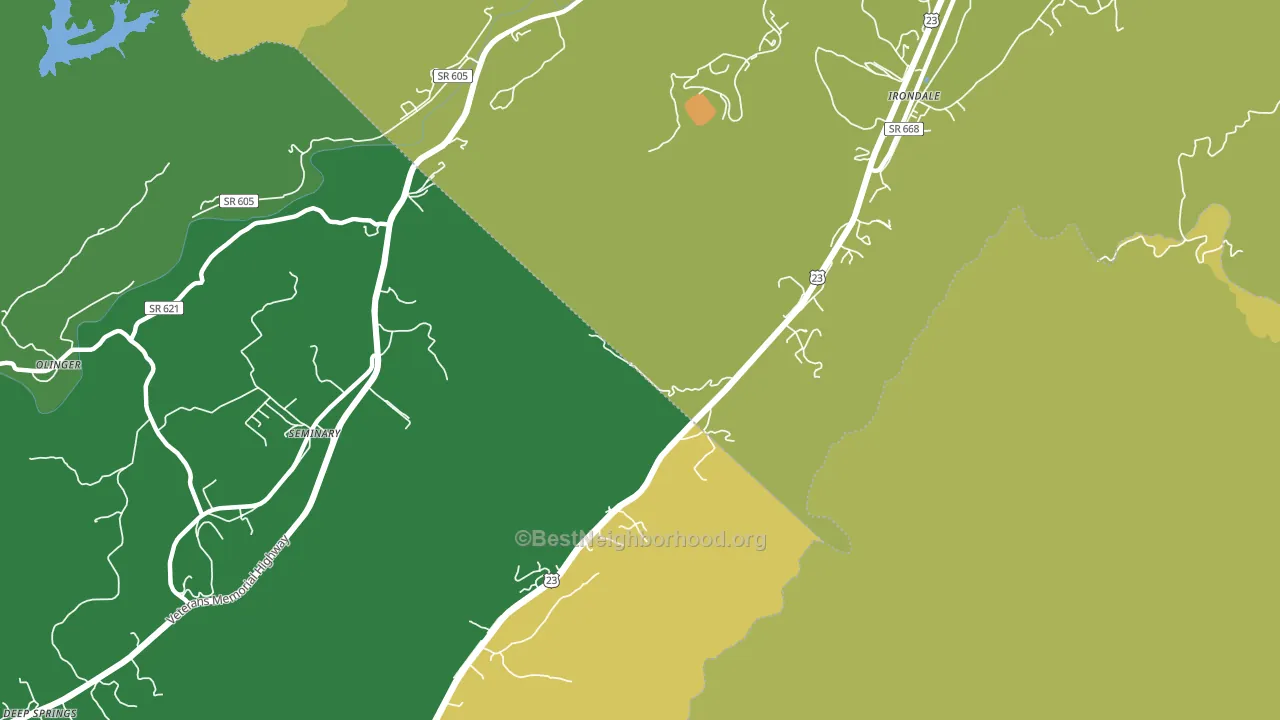 Oreton, VA block-group voter-turnout map