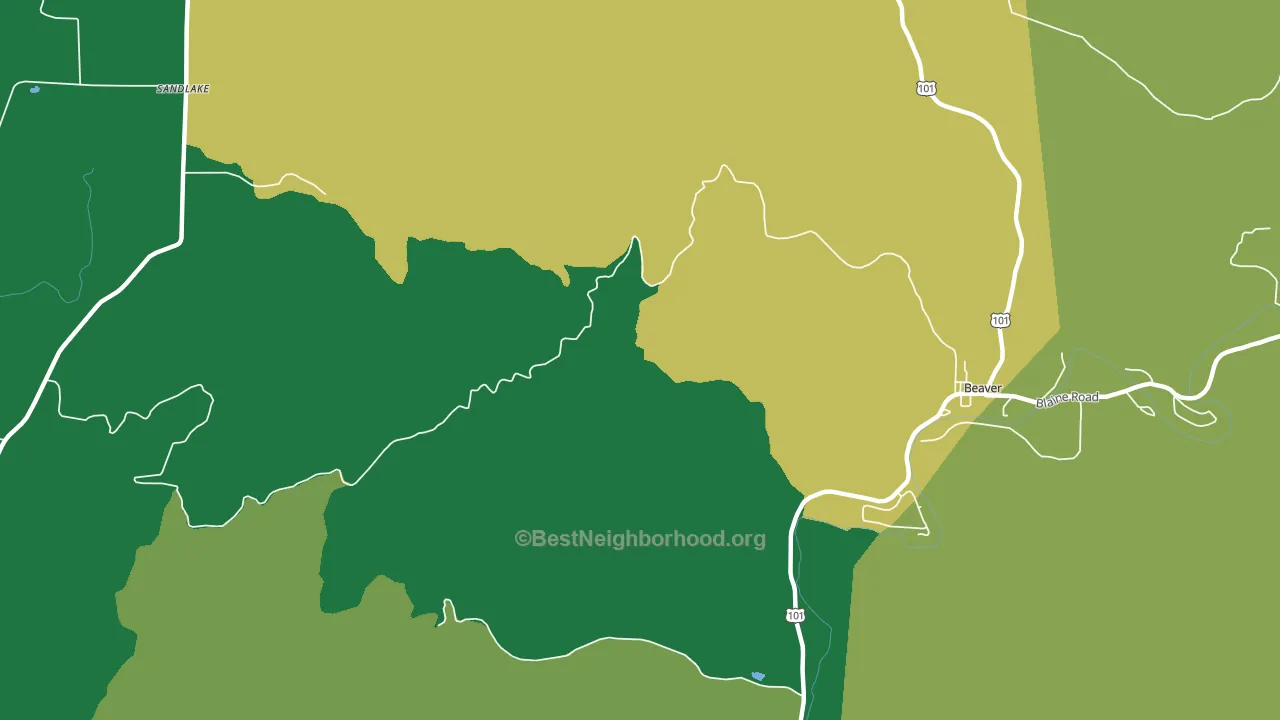 Oretown, OR block-group voter-turnout map