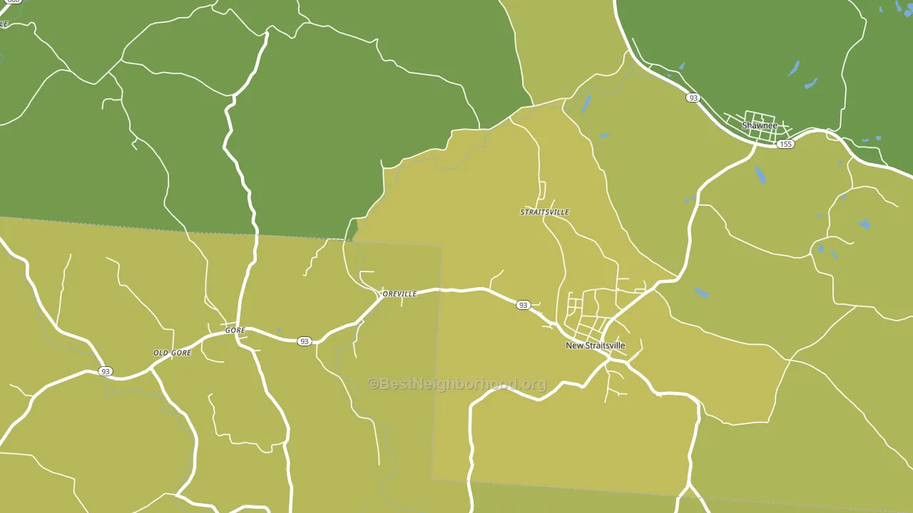 Oreville, OH block-group voter-turnout map