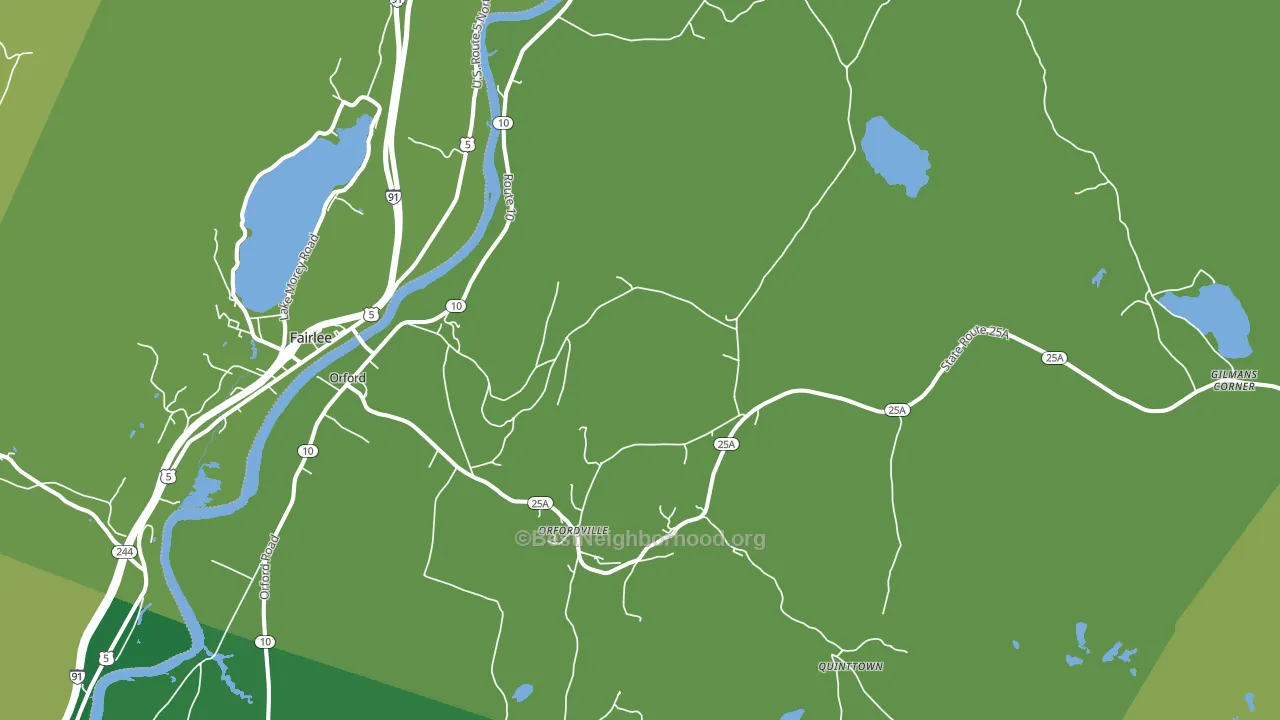 Orford, NH block-group voter-turnout map