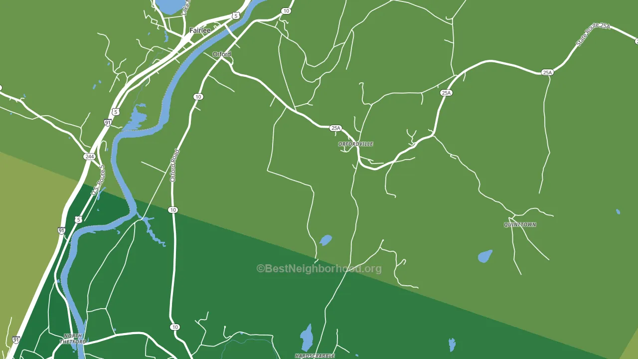 Orfordville, NH block-group voter-turnout map