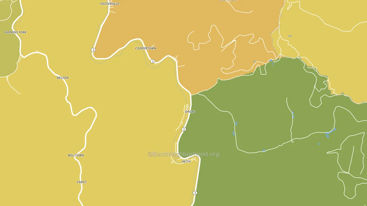 Orgas, WV block-group voter-turnout map