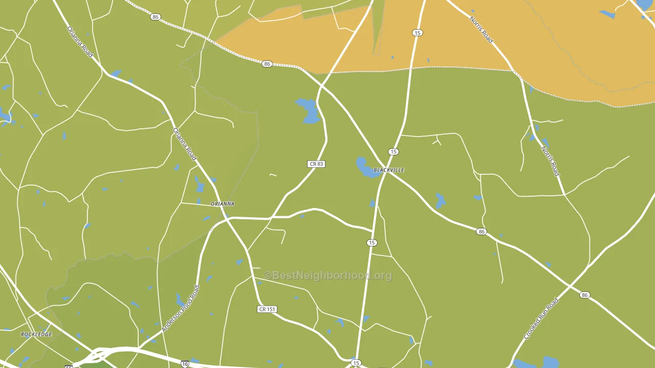 Orianna, GA block-group voter-turnout map