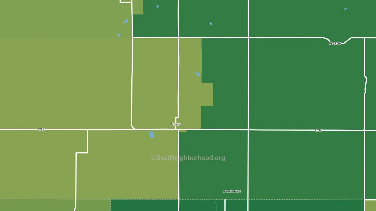 Orient, IA block-group voter-turnout map