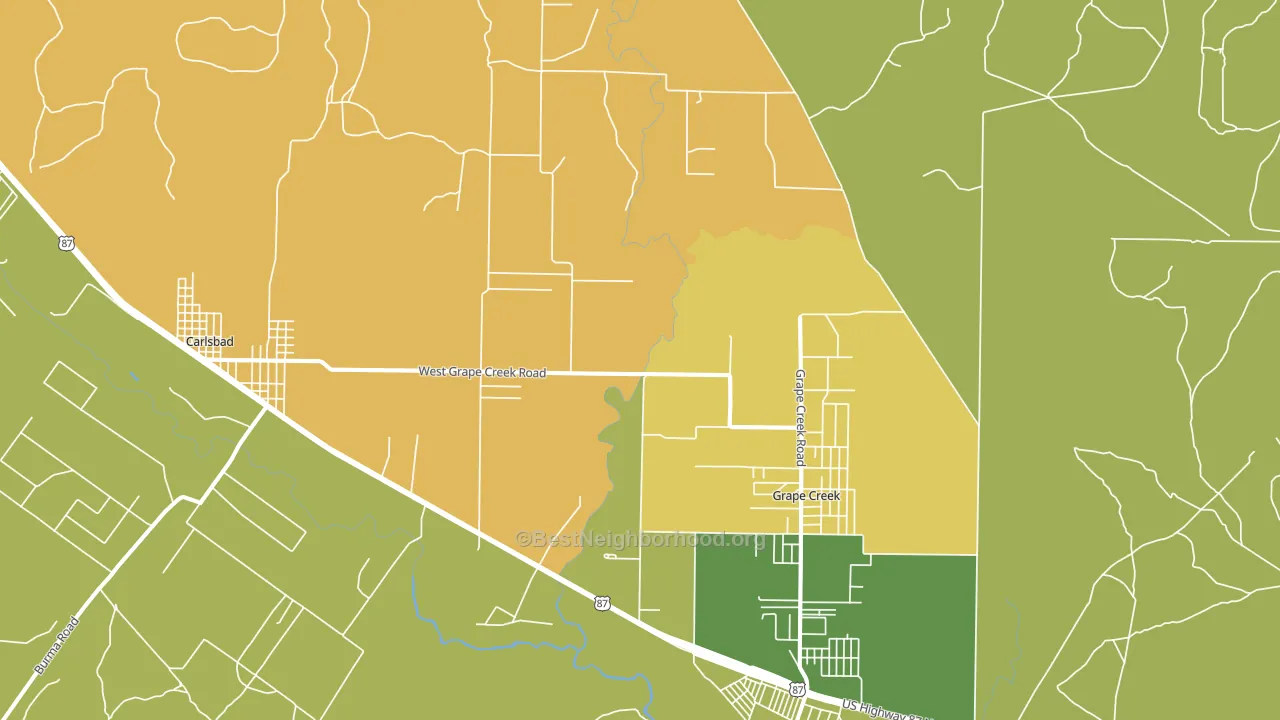 Orient, TX block-group voter-turnout map