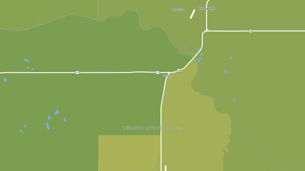 Orienta, OK block-group voter-turnout map