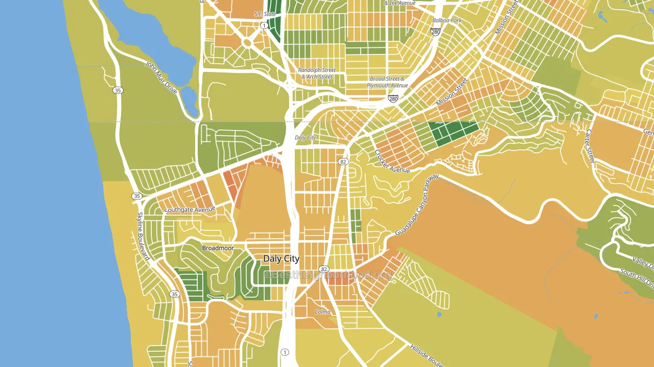 Original Daly City, Daly City, CA block-group voter-turnout map