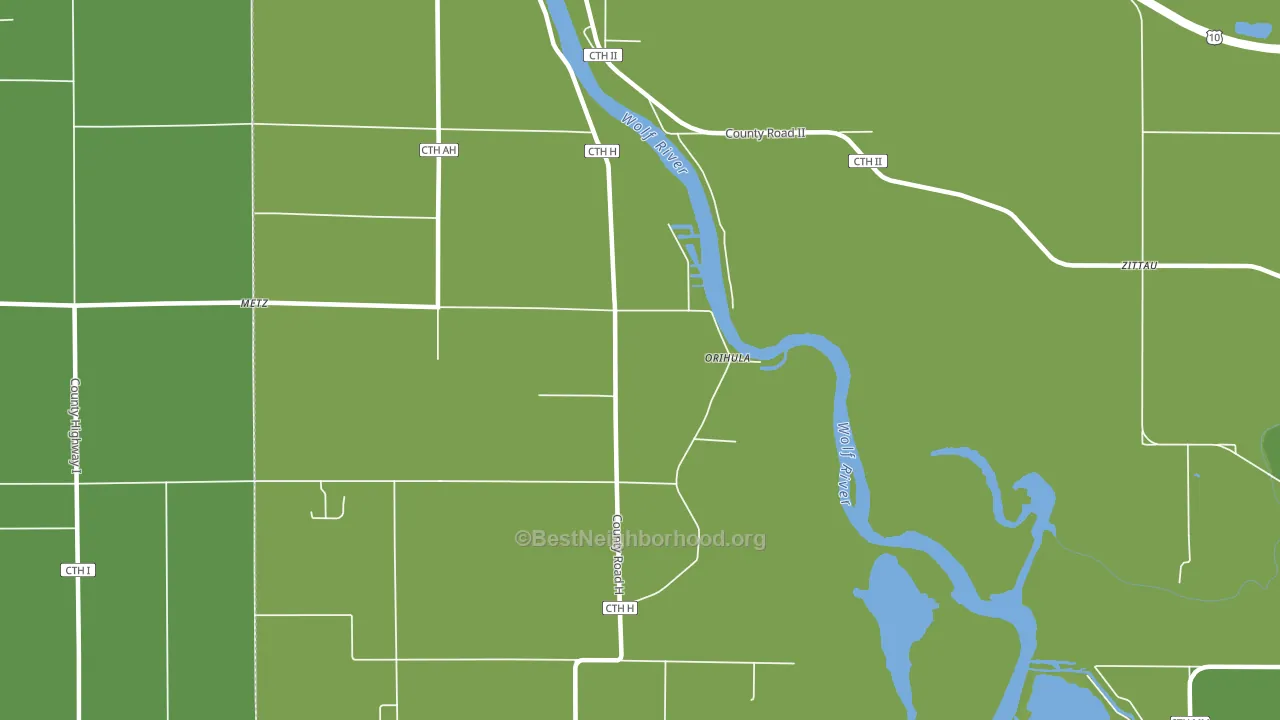 Orihula, WI block-group voter-turnout map