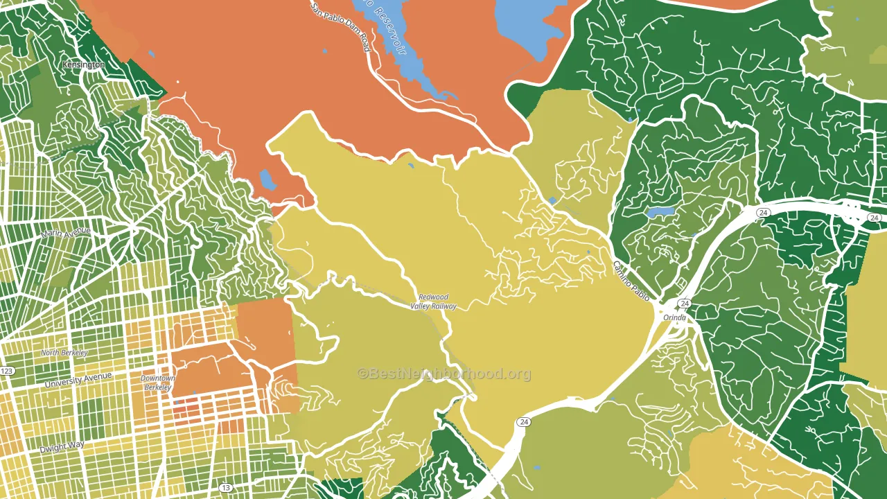 Orinda Village, CA block-group voter-turnout map
