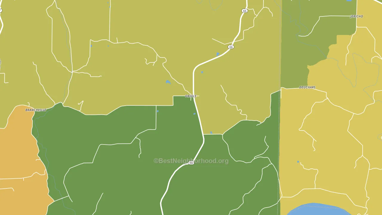 Oriole, IN block-group voter-turnout map