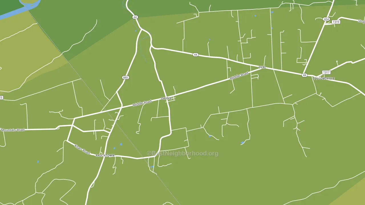 Oriole, PA block-group voter-turnout map