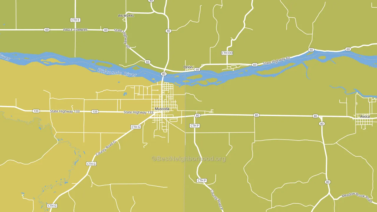 Orion, WI block-group voter-turnout map