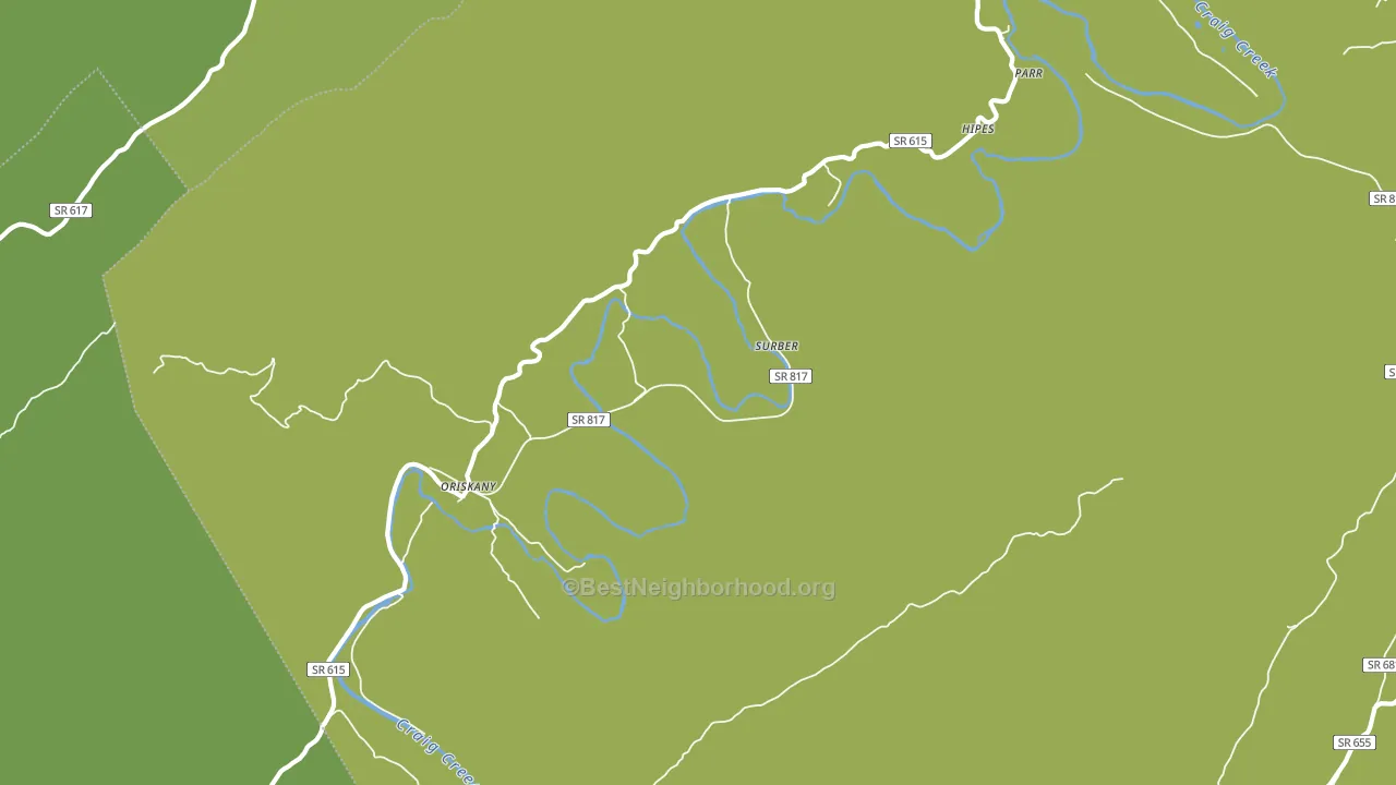 Oriskany, VA block-group voter-turnout map