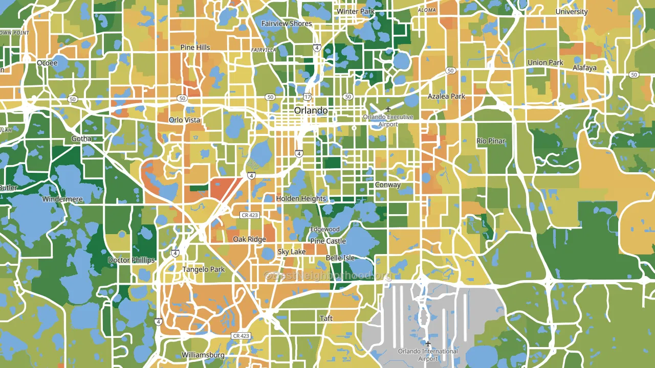 Orlando, FL block-group voter-turnout map