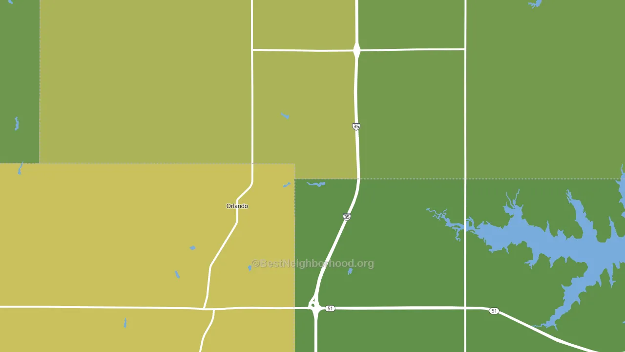 Orlando, OK block-group voter-turnout map