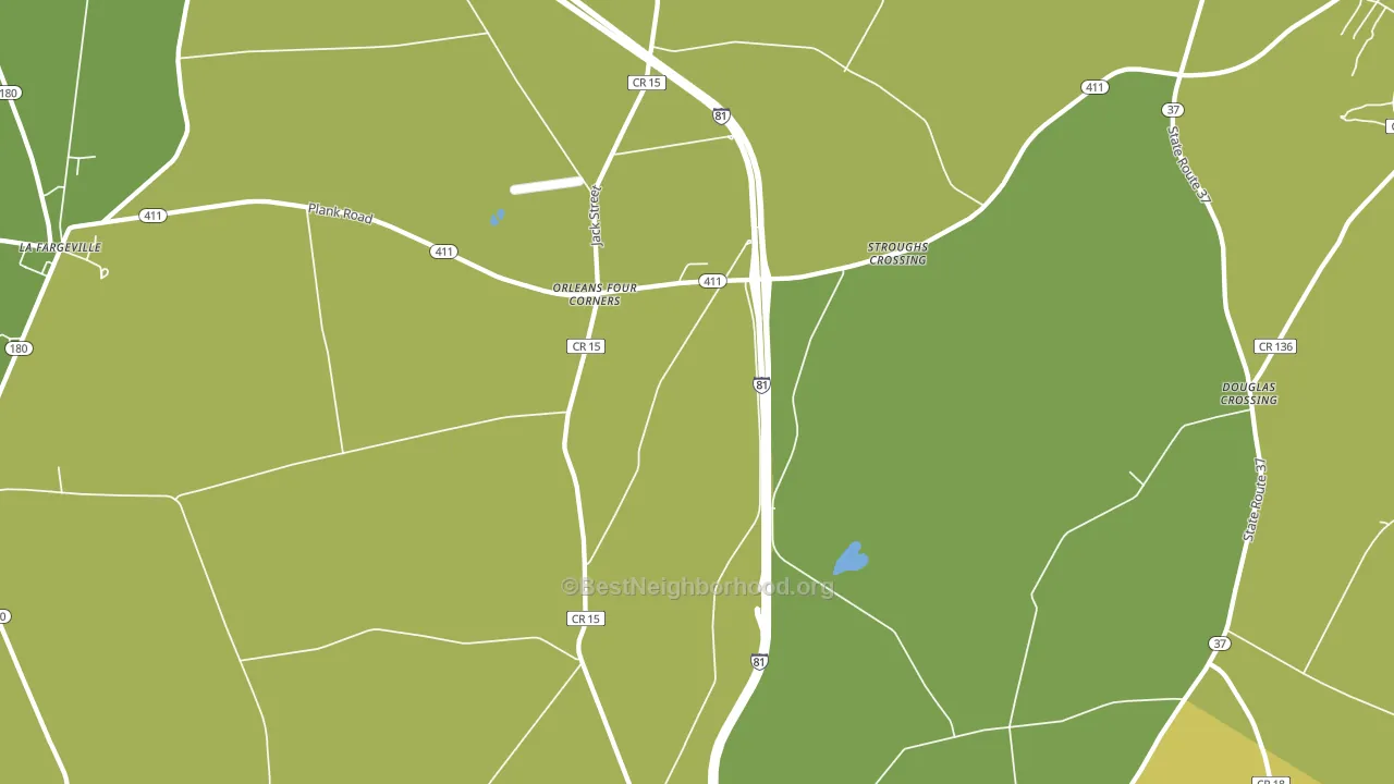 Orleans Four Corners, NY block-group voter-turnout map
