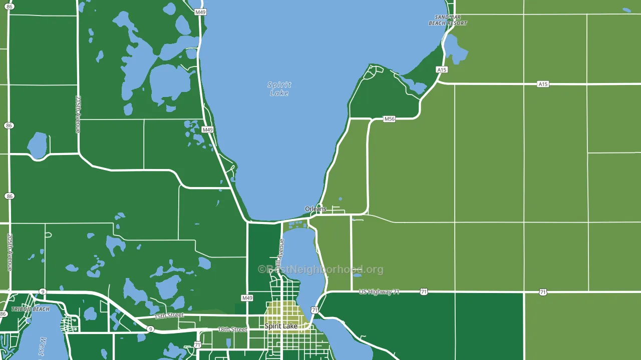 Orleans, IA block-group voter-turnout map