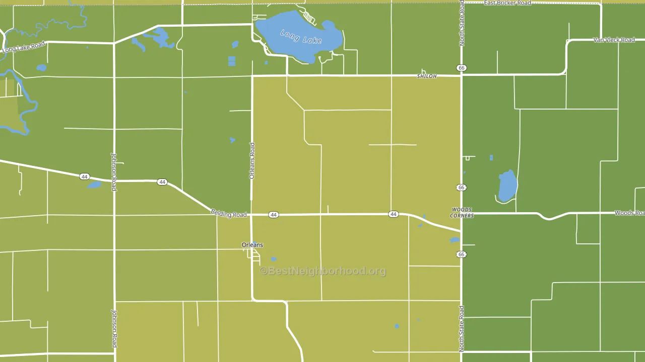 Orleans, MI block-group voter-turnout map