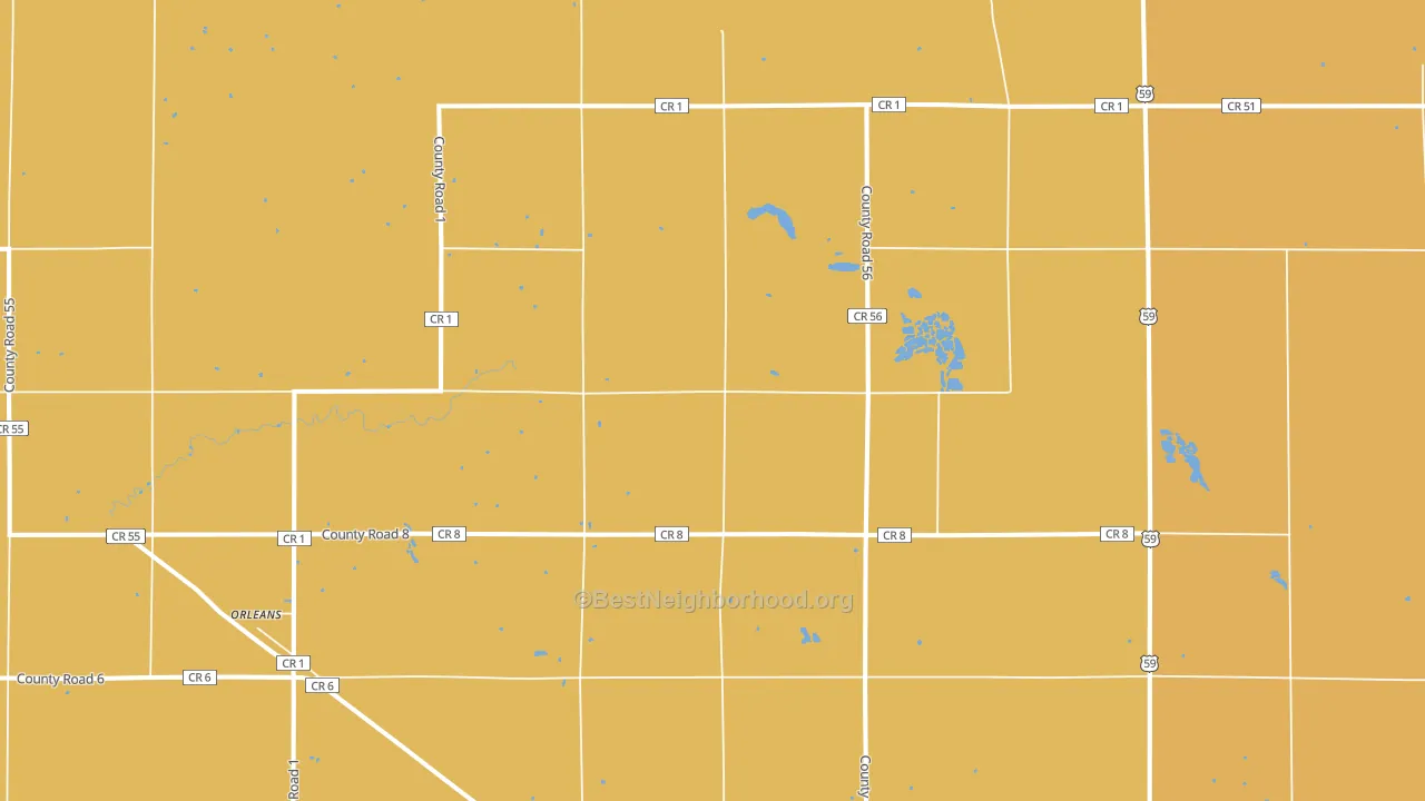 Orleans, MN block-group voter-turnout map