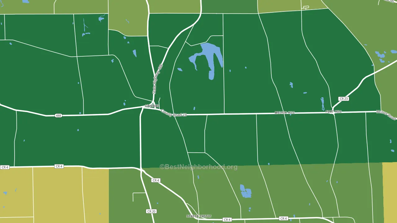 Orleans, NY block-group voter-turnout map