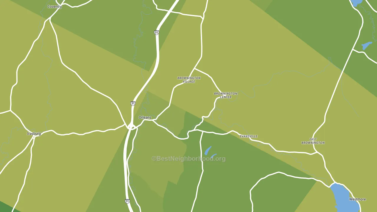 Orleans, VT block-group voter-turnout map