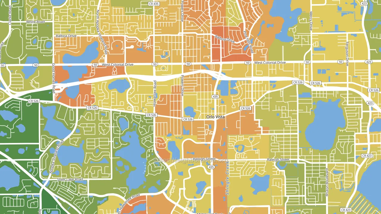 Orlovista, FL block-group voter-turnout map
