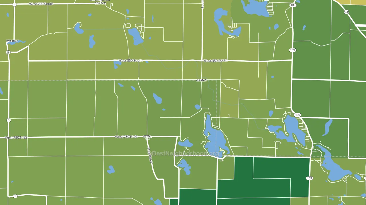 Ormas, IN block-group voter-turnout map