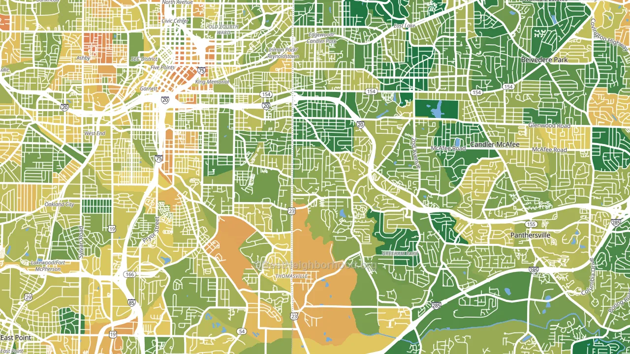 Ormewood Park-East Atlanta, Atlanta, GA block-group voter-turnout map