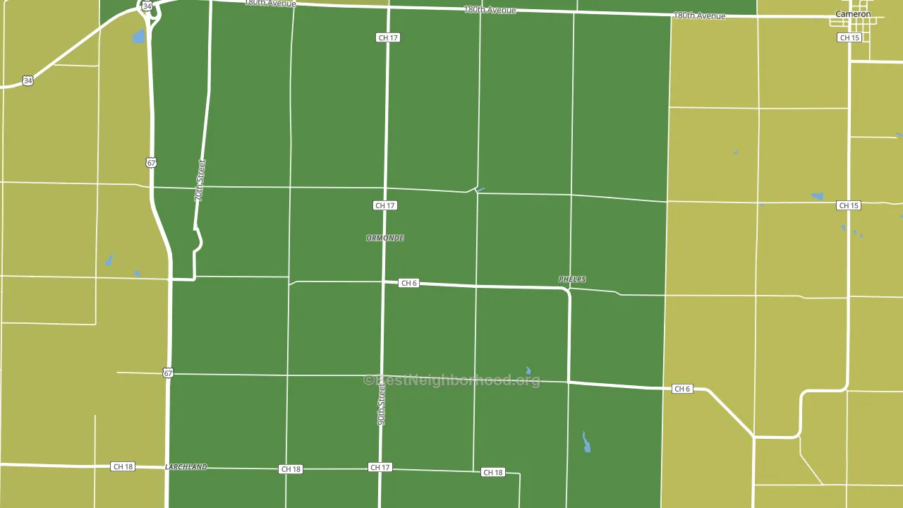 Ormonde, IL block-group voter-turnout map