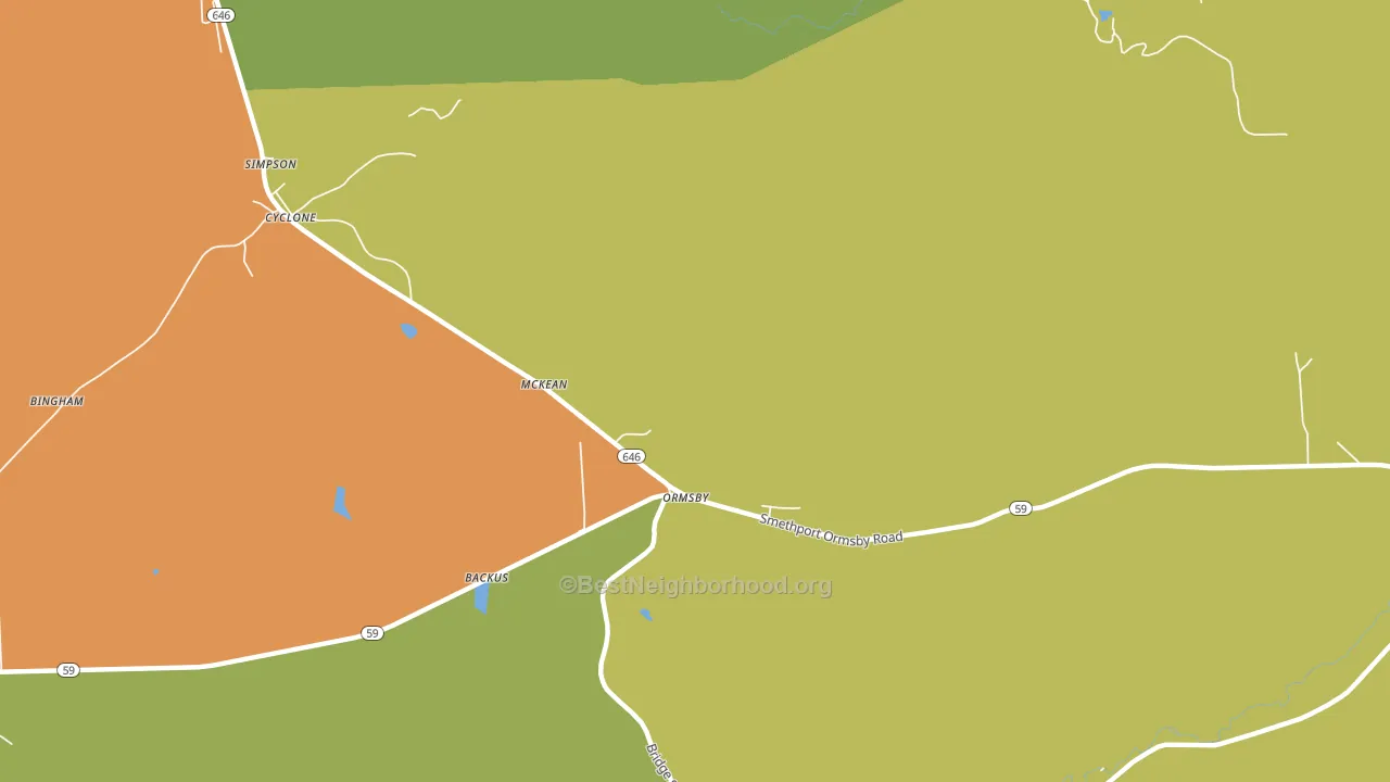 Ormsby, PA block-group voter-turnout map