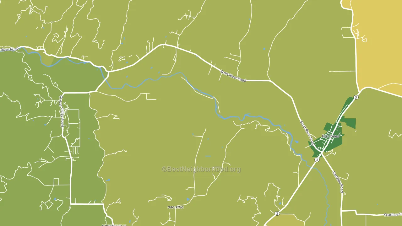 Oro Fino, CA block-group voter-turnout map