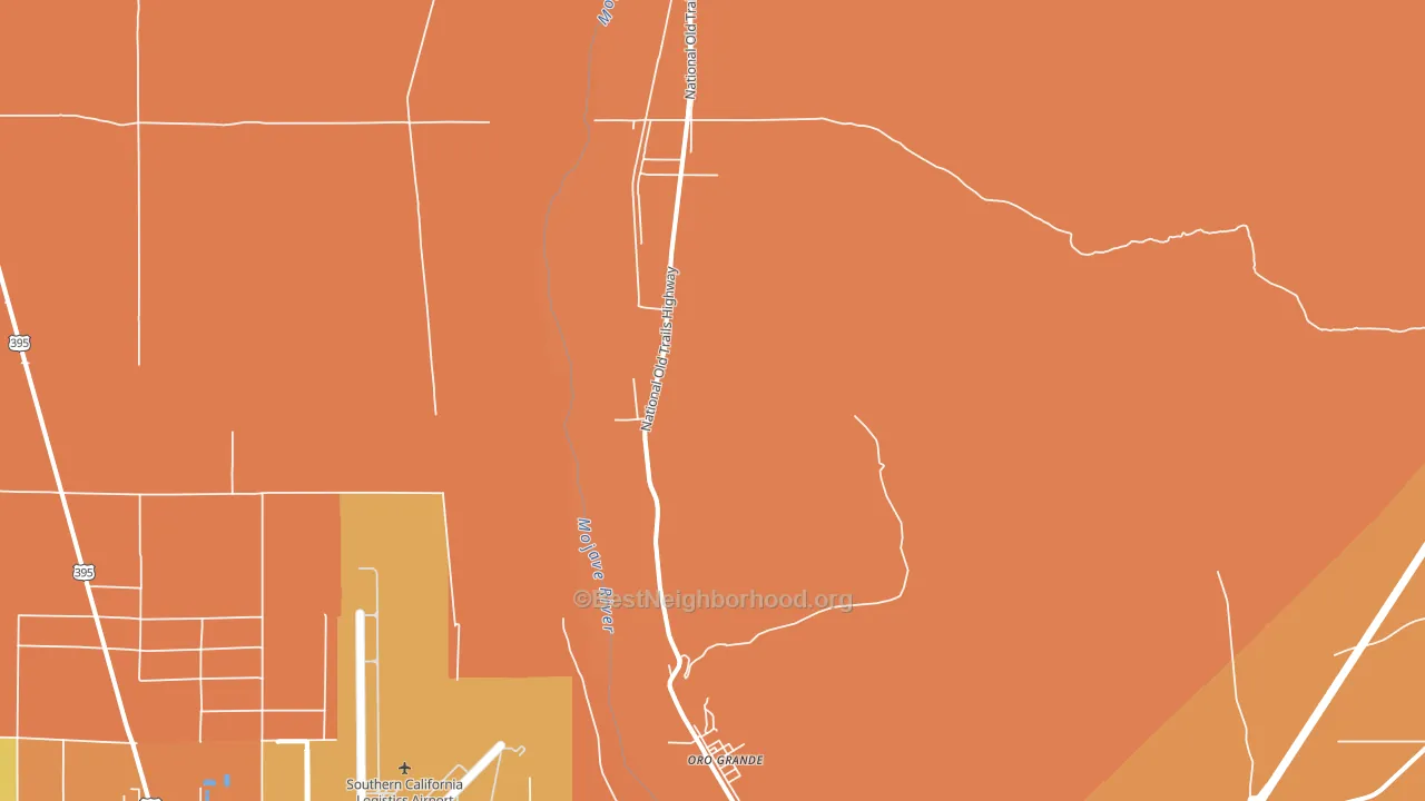 Oro Grande, CA block-group voter-turnout map