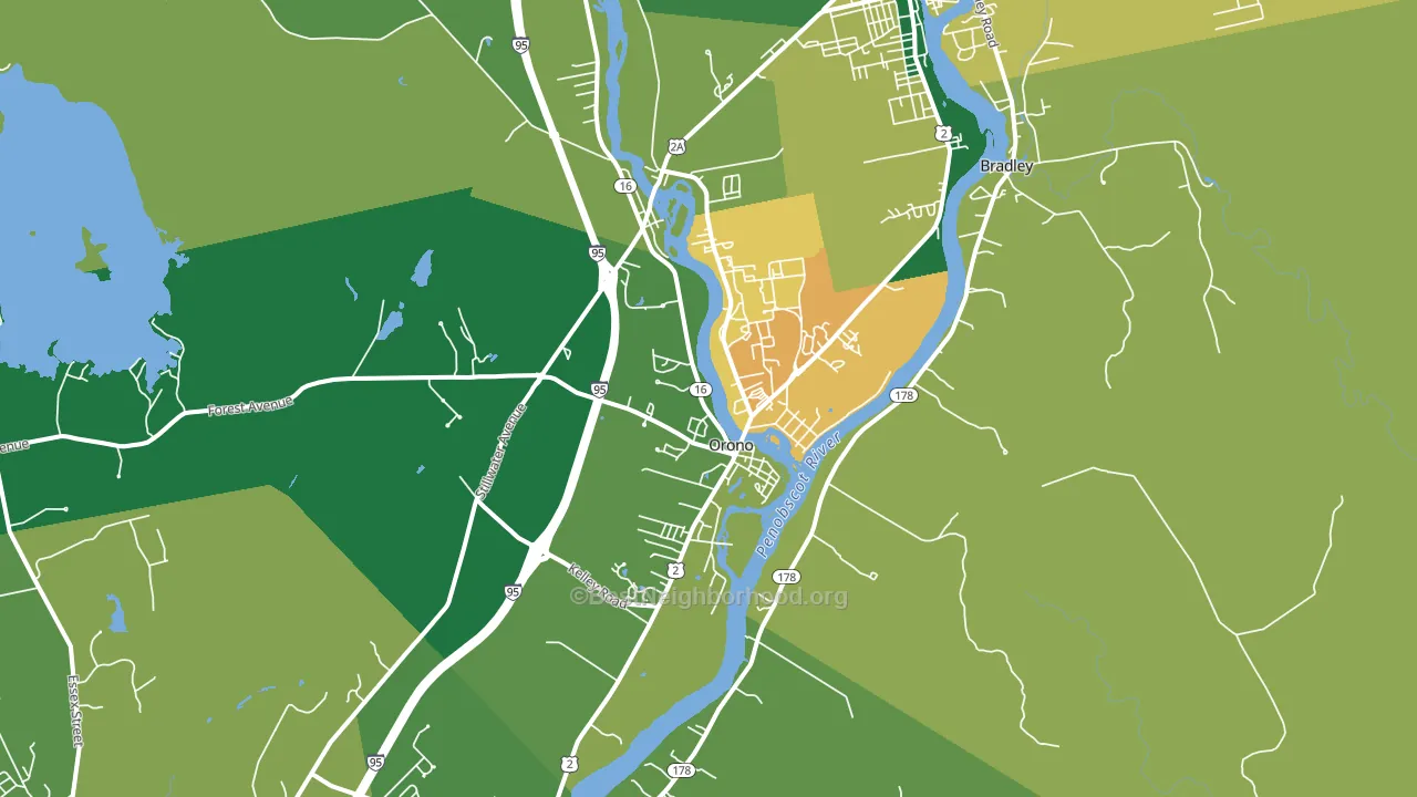 Orono, ME block-group voter-turnout map