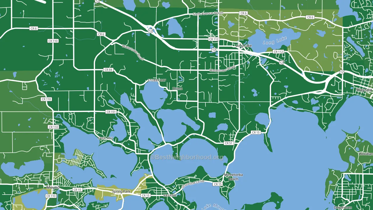 Orono, MN block-group voter-turnout map