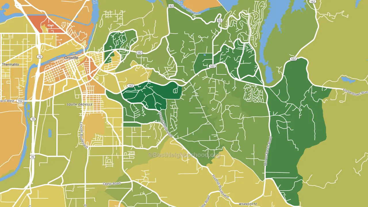 Oroville East, CA block-group voter-turnout map