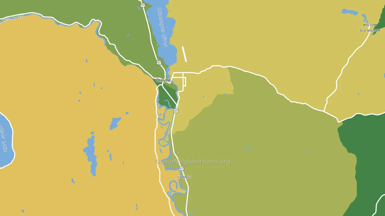 Oroville, WA block-group voter-turnout map