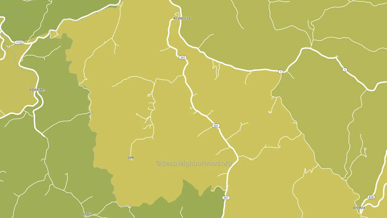 Orr, KY block-group voter-turnout map