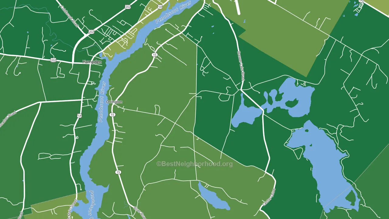 Orrington, ME block-group voter-turnout map