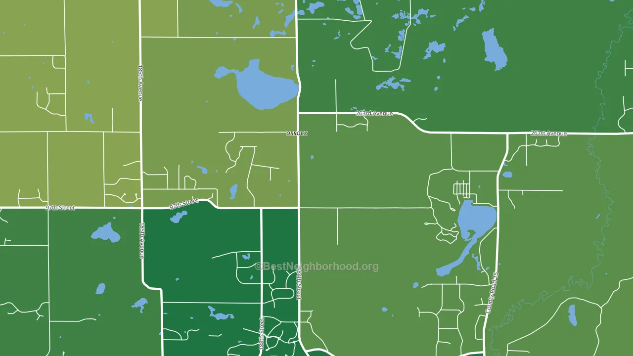 Orrock, MN block-group voter-turnout map