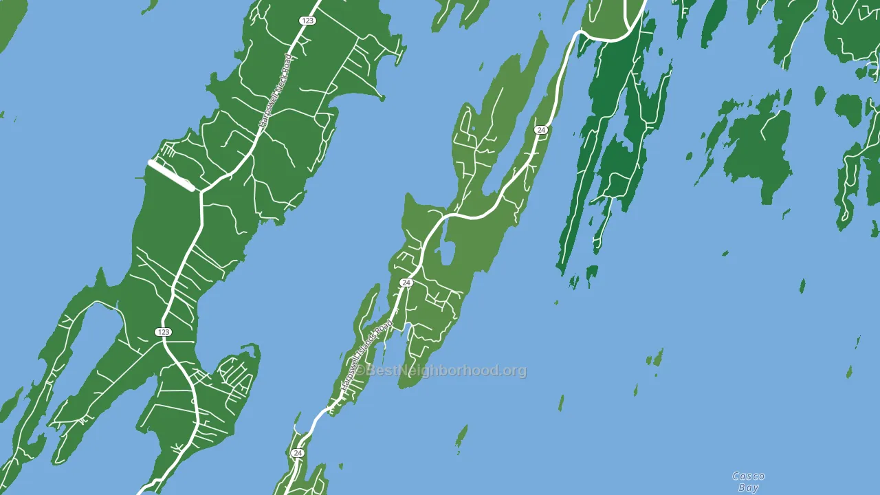 Orrs Island, ME block-group voter-turnout map