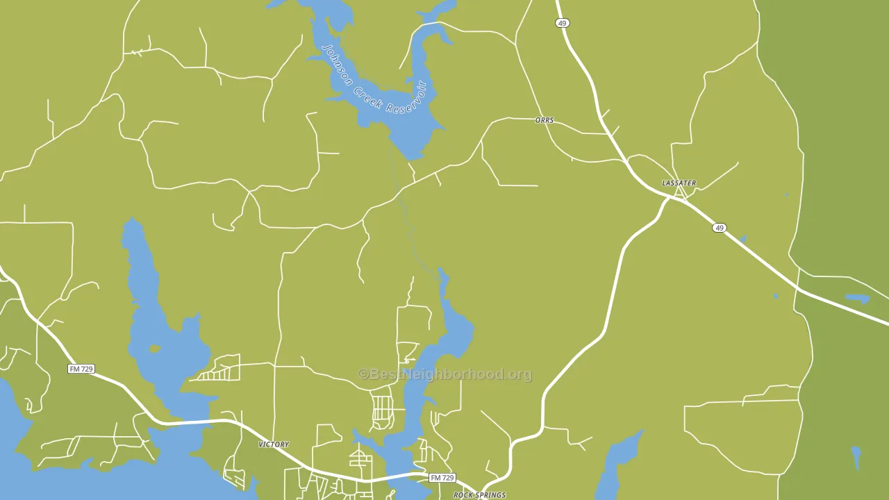 Orrs, TX block-group voter-turnout map
