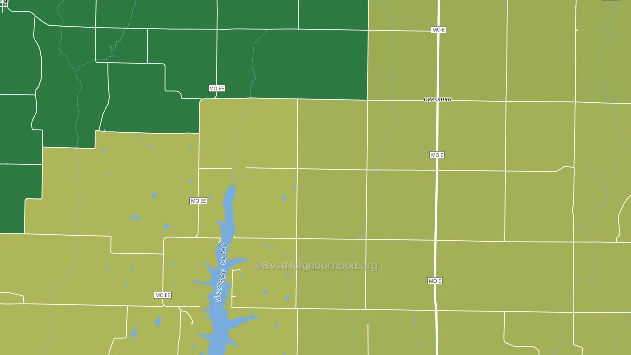 Orrsburg, MO block-group voter-turnout map