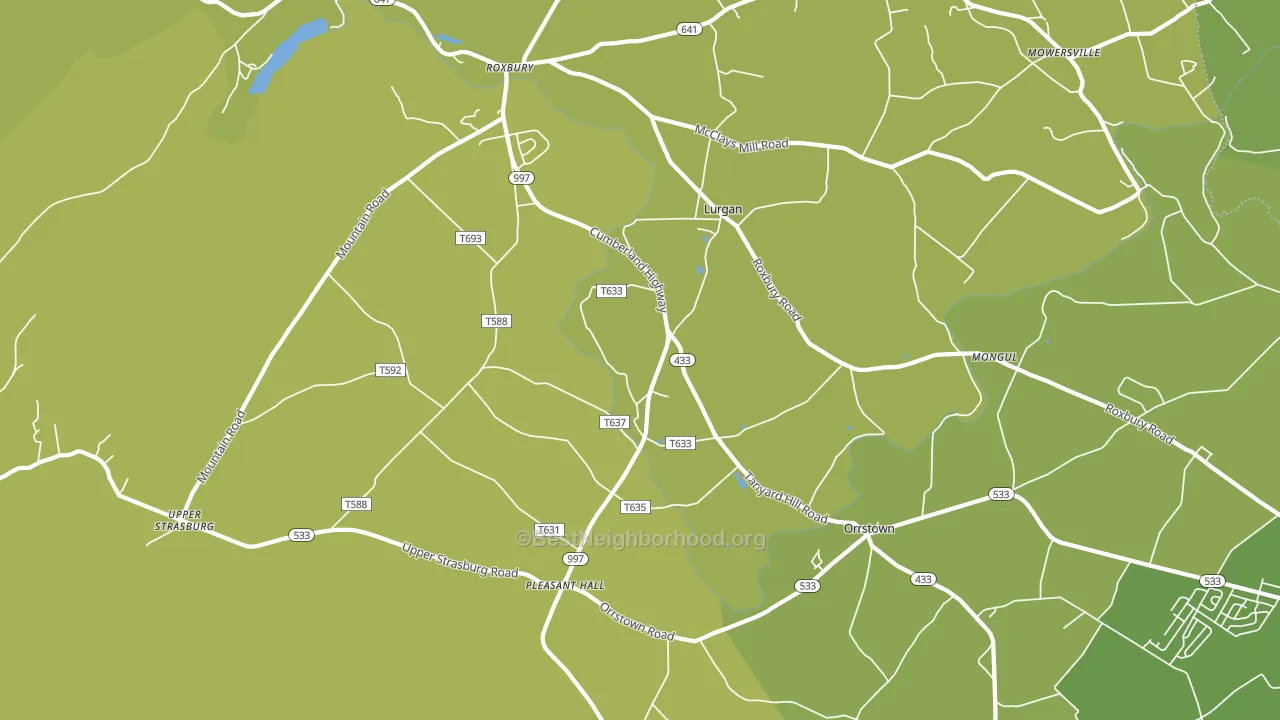 Orrstown, PA block-group voter-turnout map