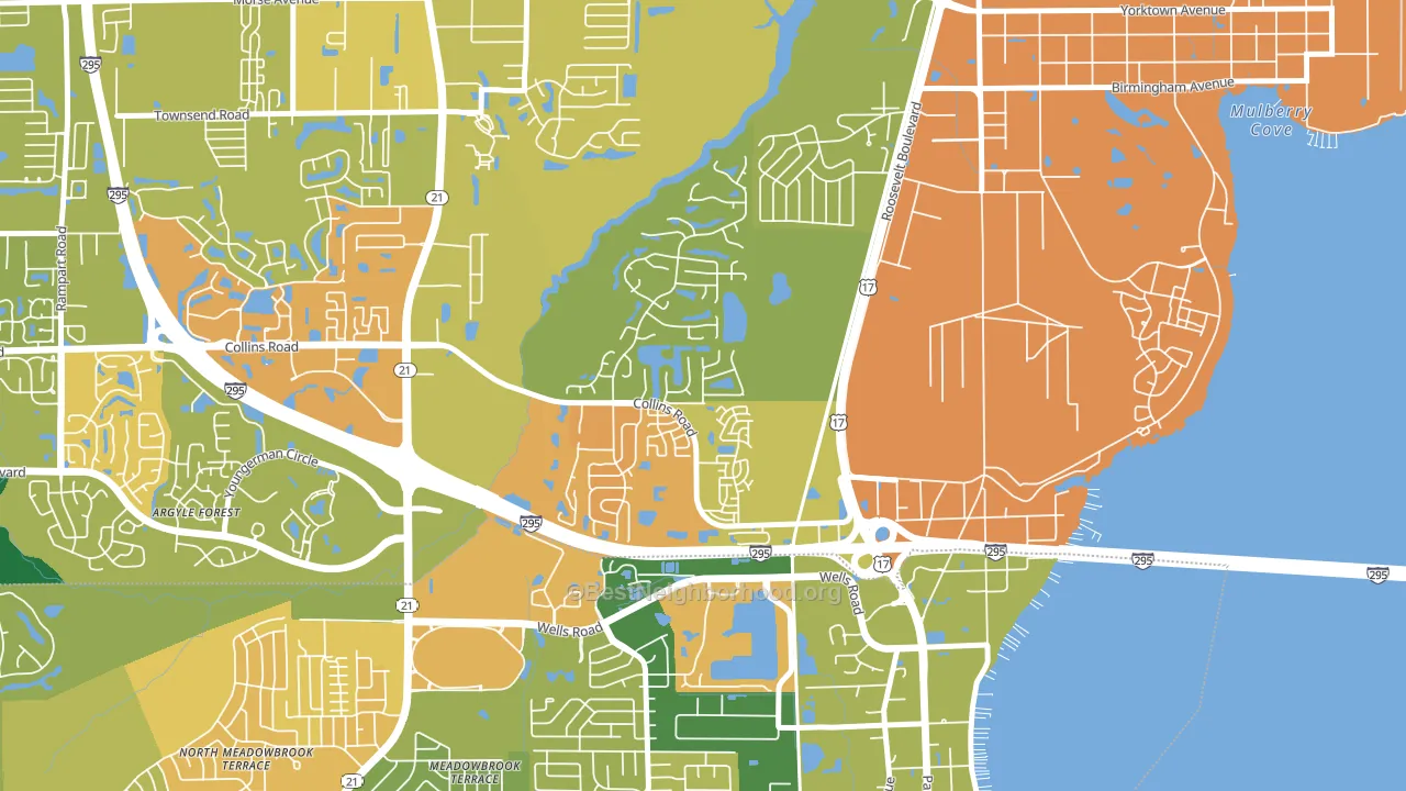 Ortega Hills, Jacksonville, FL block-group voter-turnout map