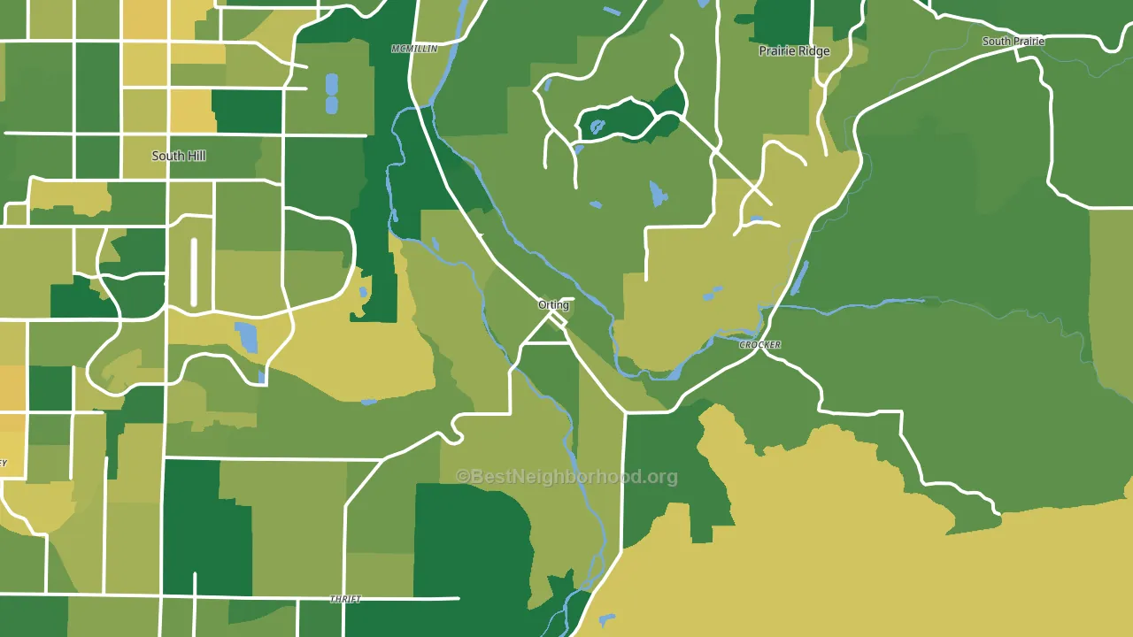 Orting, WA block-group voter-turnout map