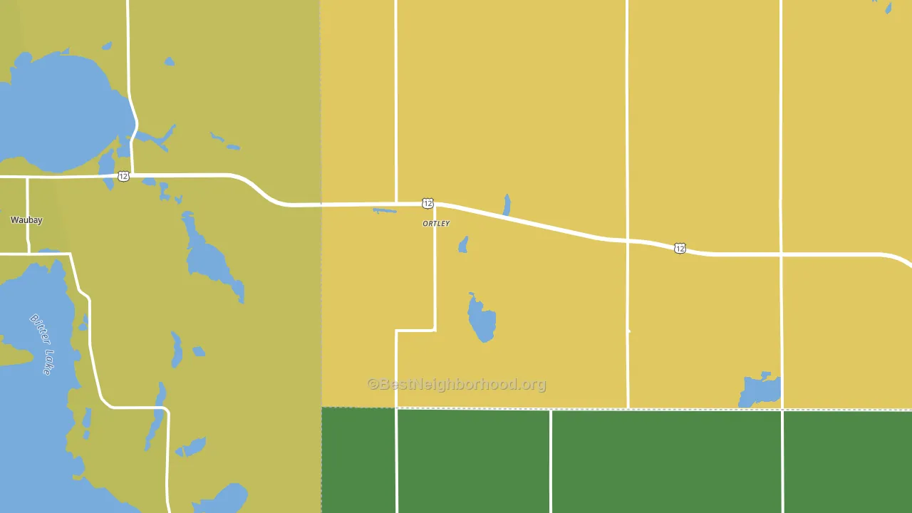 Ortley, SD block-group voter-turnout map