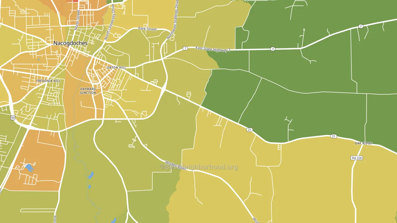 Orton Hill, TX block-group voter-turnout map