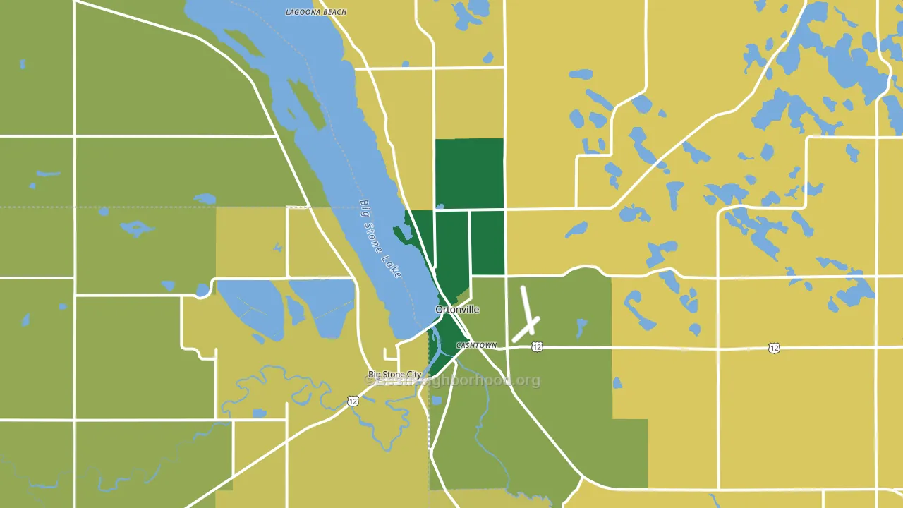 Ortonville, MN block-group voter-turnout map