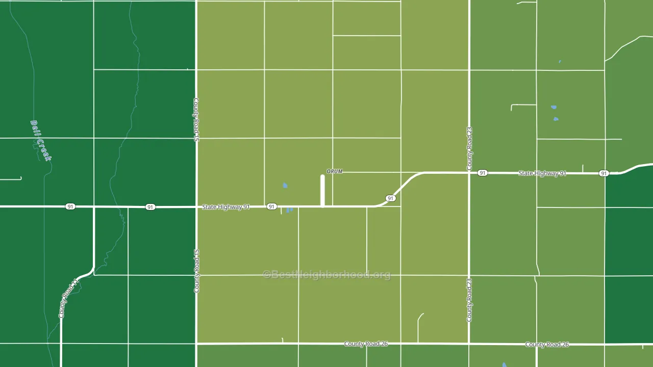 Orum, NE block-group voter-turnout map