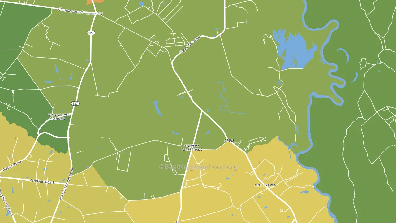 Orum, SC block-group voter-turnout map